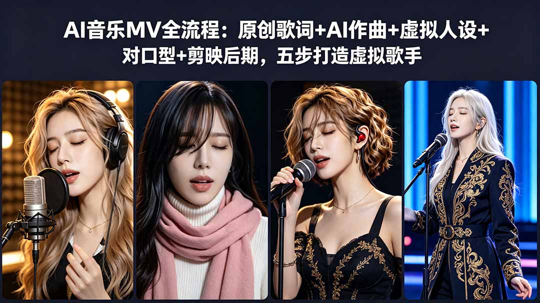 AI音乐MV全流程：原创歌词+AI作曲+虚拟人设+对口型+剪映后期，五步打造虚拟歌手-智云网