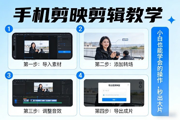 手机剪映剪辑教学，小白也能学会的操作，秒出大片-智云网