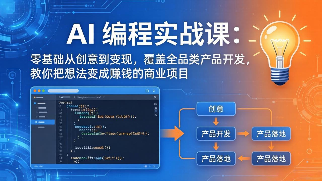 AI编程实战课-第三期-更新：零基础从创意到变现，覆盖全品类产品开发，把想法变成赚钱的项目-智云网