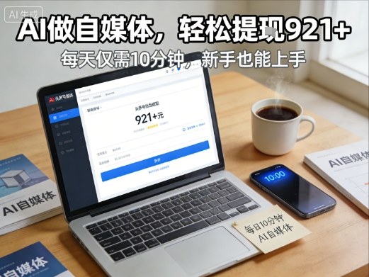 每天花费10分钟，头条号收益921+，用AI做自媒并不难【附视频教程】-智云网
