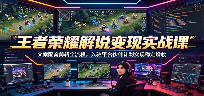 王者荣耀解说变现实战课：文案配音剪辑全流程，入驻平台伙伴计划实现稳定增收-智云网