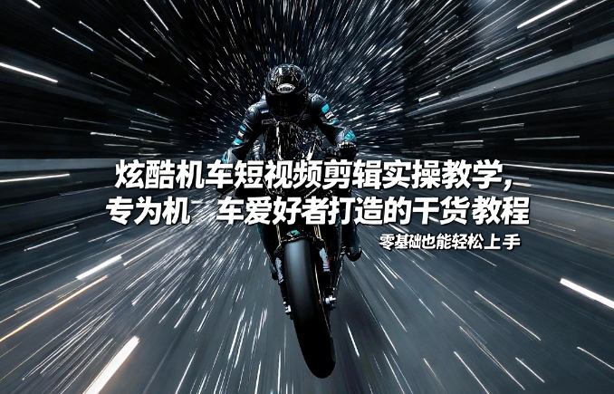 炫酷机车短视频剪辑实操教学，专为机车爱好者打造的干货教程，零基础也能轻松上手-智云网