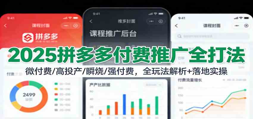 2025拼多多付费推广全打法：微付费/高投产/瞬烧/强付费，全玩法解析+落地实操-智云网