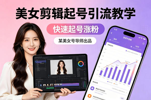 某美女号导师出品：美女剪辑起号引流教学，快速起号涨粉-智云网