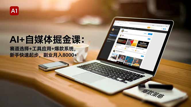 AI+自媒体掘金课：赛道选择+工具应用+爆款系统，新手快速起步，副业月入8000+-智云网
