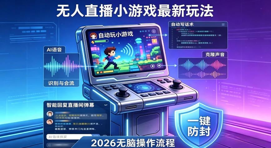 2026年AI无人直播小游戏全流程，不违规不封号，开启创业副业增收之路，小白月入1w+【揭秘】-智云网
