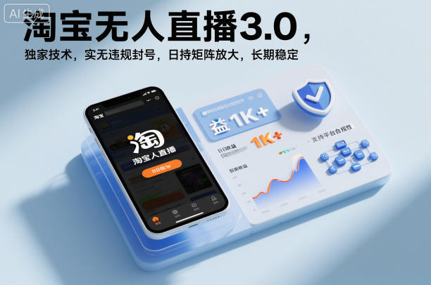 淘宝无人直播3.0，独家技术，实无违规封号，日收益1k+，支持矩阵放大，长期稳定【揭秘】-智云网
