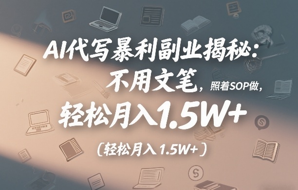 AI代写暴利副业揭秘：不用文笔，照着SOP做，轻松月入1.5W+-智云网