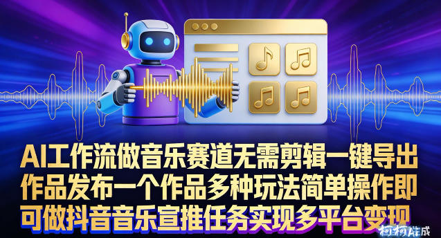 AI工作流做音乐赛道，无需剪辑，一键导出作品发布，一个作品多种玩法，简单操作即可做抖音音乐宣推任务-智云网