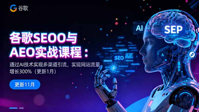 谷歌SEO与AEO实战课程：通过AI技术实现多渠道引流，实现网站流量增长300%-智云网