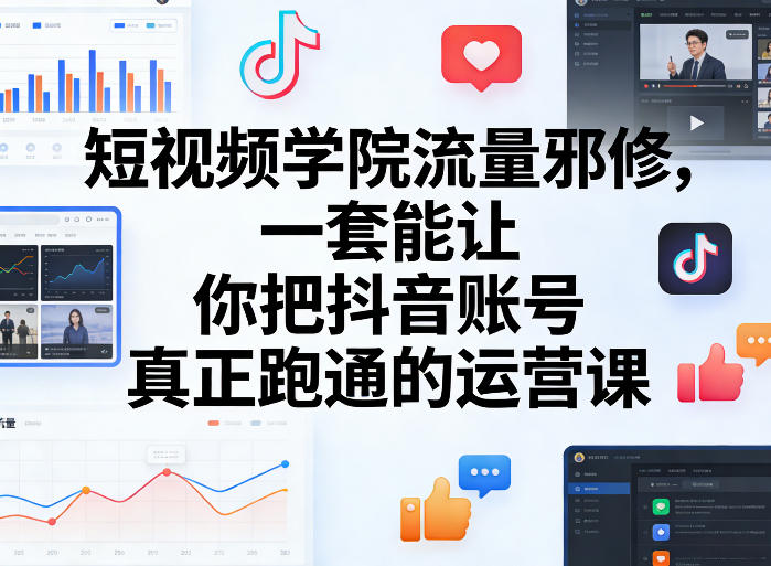 短视频学院流量邪修，一套能让你把抖音账号真正跑通的运营课-智云网