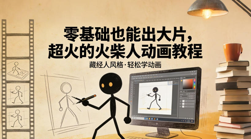 零基础也能出大片，超火的火柴人动画教程（藏经人风格）-智云网