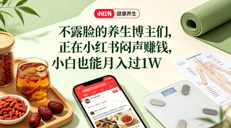 小红书健康养生科普图文赛道，不露脸的养生博主们，正在小红书闷声賺钱，小白也能月入过1W-智云网