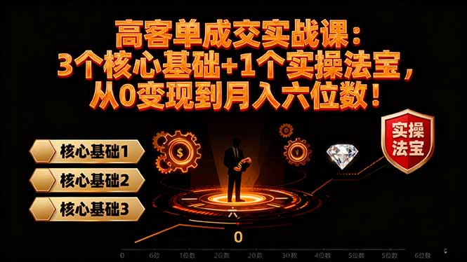 高 客单成交实战课：3个核心基础+1个实操法宝，从0变现到月入六位数！-智云网
