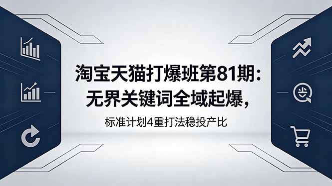 （18394期）淘宝天猫打爆班第81期：无界关键词全域起爆，标准计划4重打法稳投产比-智云网