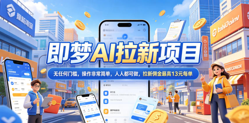 2026年即梦AI拉新项目最新玩法，无任何门槛，操作非常简单，人人都可做，拉新佣金最高13元每单-智云网