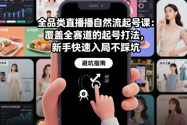 全品类直播自然流起号课：覆盖全赛道的起号打法，新手快速入局不踩坑-智云网