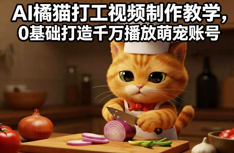 AI橘猫打工视频制作教学，流量狂飙，0基础打造千万播放萌宠账号-智云网