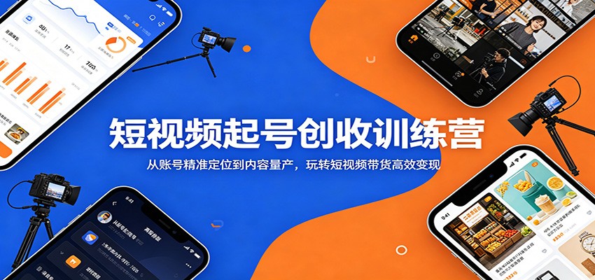 短视频起号创收训练营：从账号精准定位到内容量产，玩转短视频带货高效变现-智云网