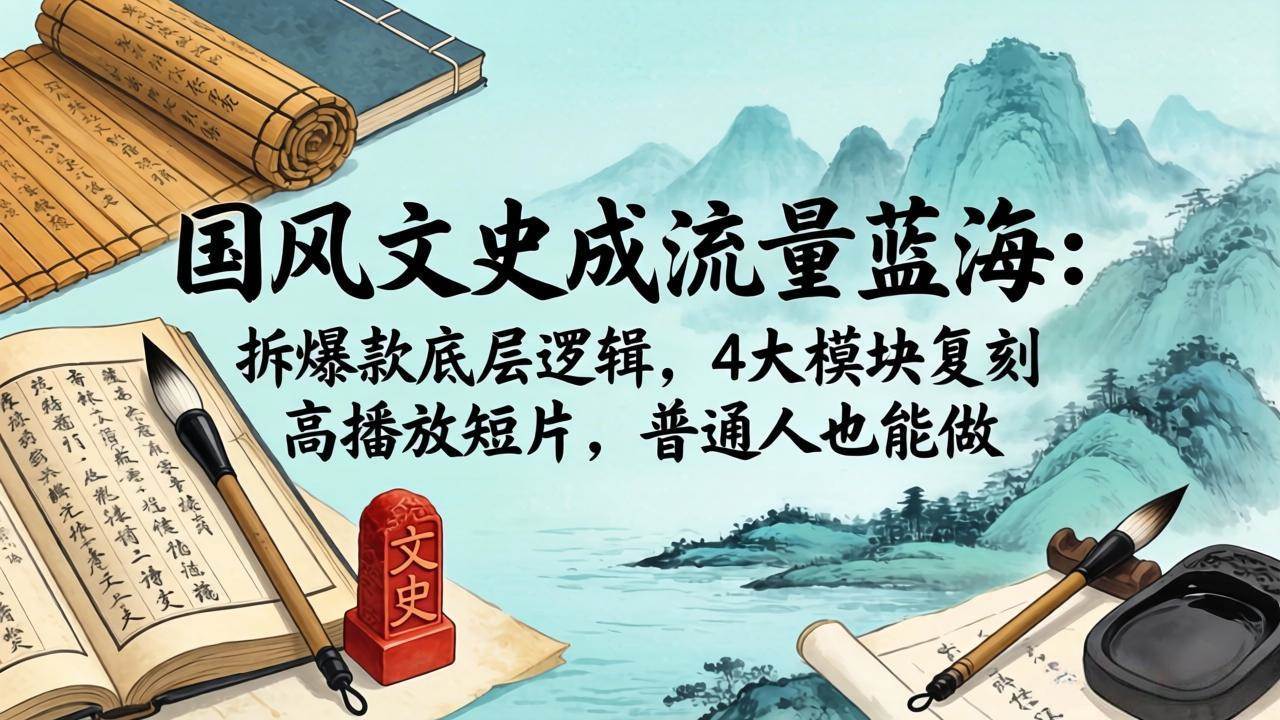 （18227期）国风文史成流量蓝海：拆爆款底层逻辑，4大模块复刻高播放短片，普通人也能做-智云网