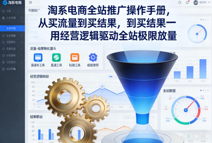 淘系电商全站推广操作手册，从买流量到买结果一用经营逻辑驱动全站极限放量-智云网