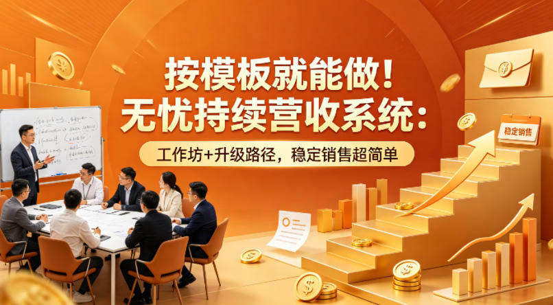 按模板就能做！无忧持续营收系统：工作坊+升级路径，稳定销售超简单【原创双语字幕】-智云网