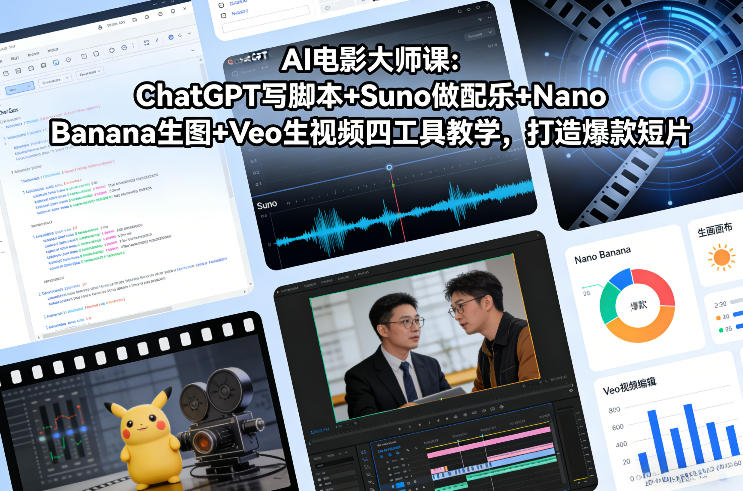 AI电影大师课：ChatGPT写脚本+Suno做配乐+Nano Banana生图+Veo生视频，打造爆款短片-智云网