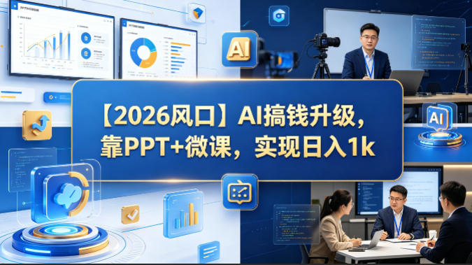 【2026风口】AI搞钱升级，靠PPT+微课，实现日入1k-智云网