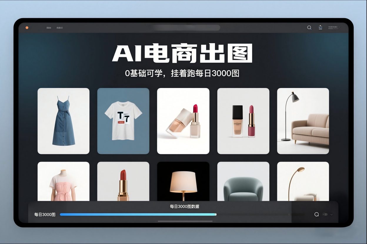 AI电商出图，0基础可学，挂着跑每日3000图-智云网