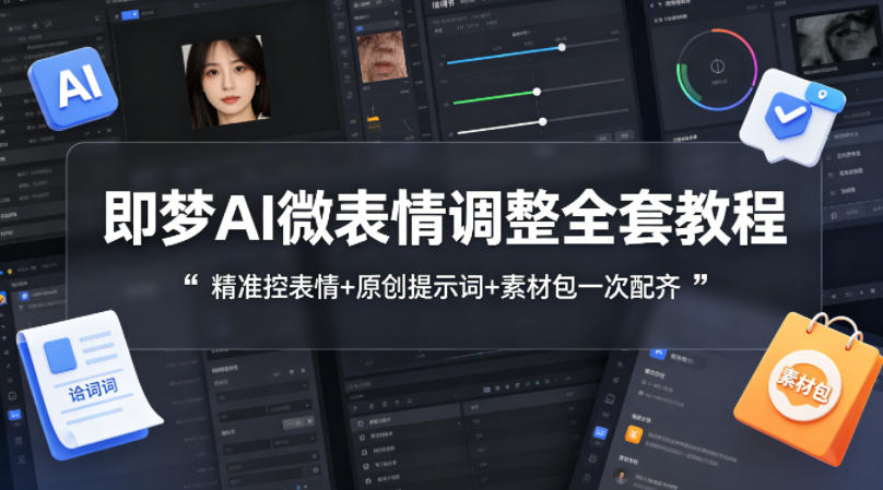 即梦AI微表情调整全套教程，精准控表情+原创提示词+素材包一次配齐-智云网