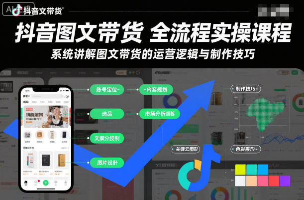 抖音图文带货全流程实操课程，系统讲解图文带货的运营逻辑与制作技巧-智云网