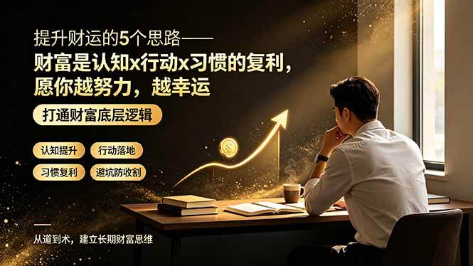 （19233期）付费文章：提升财运的5个思路——财富是认知x行动x习惯的复利，愿你越努力，越幸运-智云网