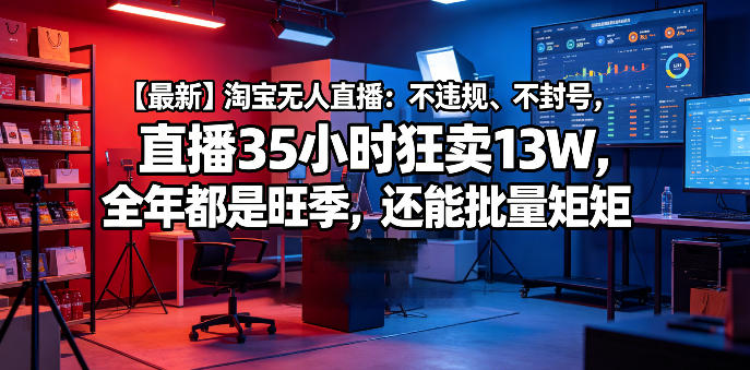 【最新】淘宝无人直播：不违规、不封号，直播35小时狂卖13W，全年都是旺季，还能批量矩阵操作【揭秘】-智云网