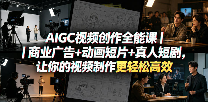 AIGC视频创作全能课｜商业广告+动画短片+真人短剧，让你的视频制作更轻松高效-智云网
