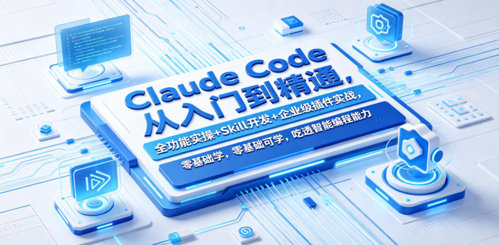 Claude Code从入门到精通，全功能实操+Skill开发+企业级插件实战，零基础可学，吃透智能编程全能力-智云网