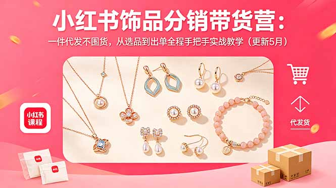 小红书饰品分销带货营：一件代发不囤货，从选品到出单全程手把手实战教学(更新5月-智云网