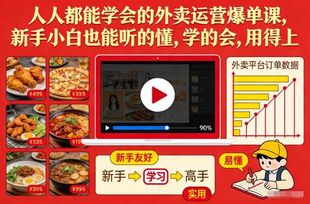 人人都能学会的外卖运营爆单课，新手小白也能听的懂，学的会，用得上-智云网