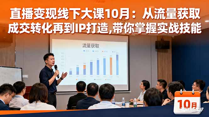直播变现线下大课10月:从流量获取到成交转化再到IP打造,带你掌握实战技能-智云网
