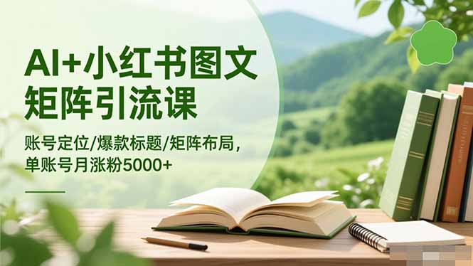 AI+小红书图文矩阵引流课：账号定位/爆款标题/矩阵布局/单账号月涨粉5000+-智云网