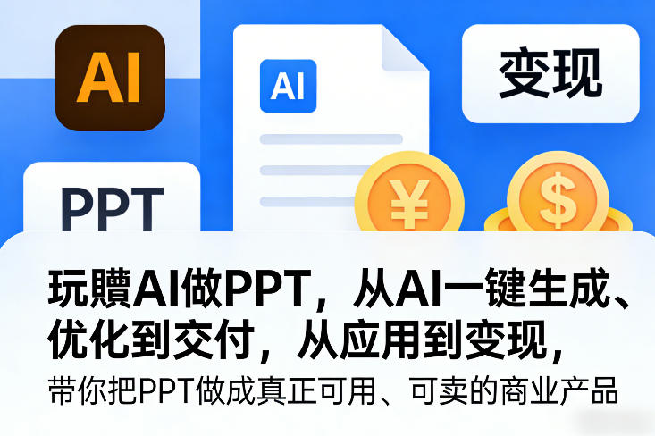 玩賺AI做PPT，从AI一键生成、优化到交付，从应用到变现，带你把PPT做成真正可用、可卖的商业产品(更新0401)-智云网