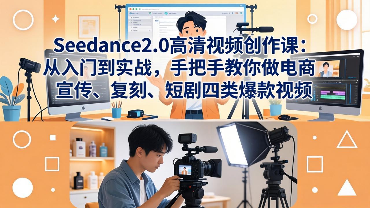 Seedance2.0高清视频创作课：从入门到实战，手把手教你做电商、宣传、复刻、短剧四类爆款视频-智云网