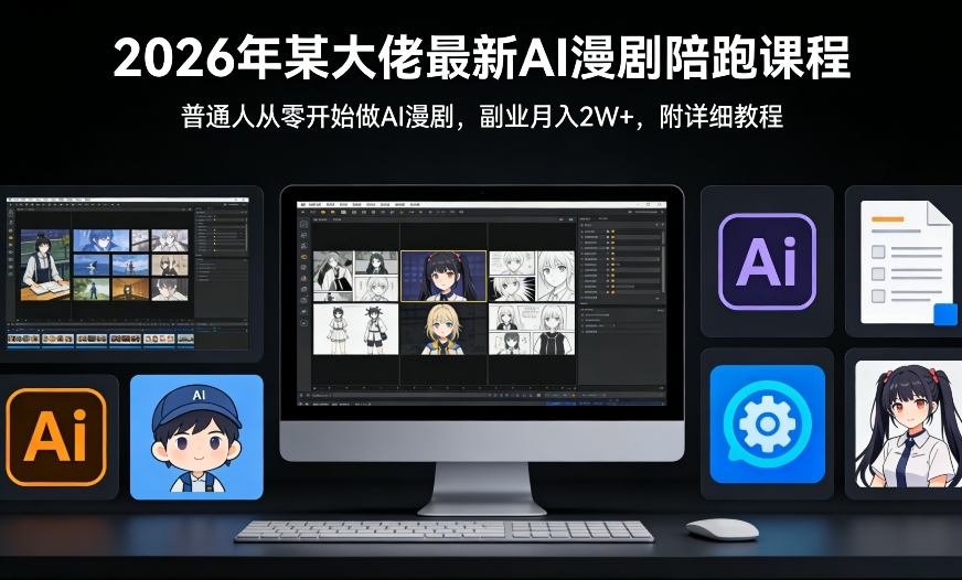 26年某大佬最新Ai漫剧陪跑课程，普通人从零开始做AI漫剧，副业月入2W+-智云网