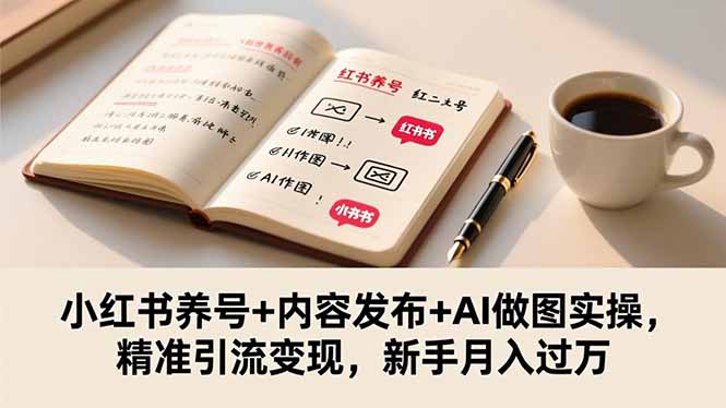 小红书养号+内容发布+AI做图实操，精准引流变现，新手月入过万-智云网