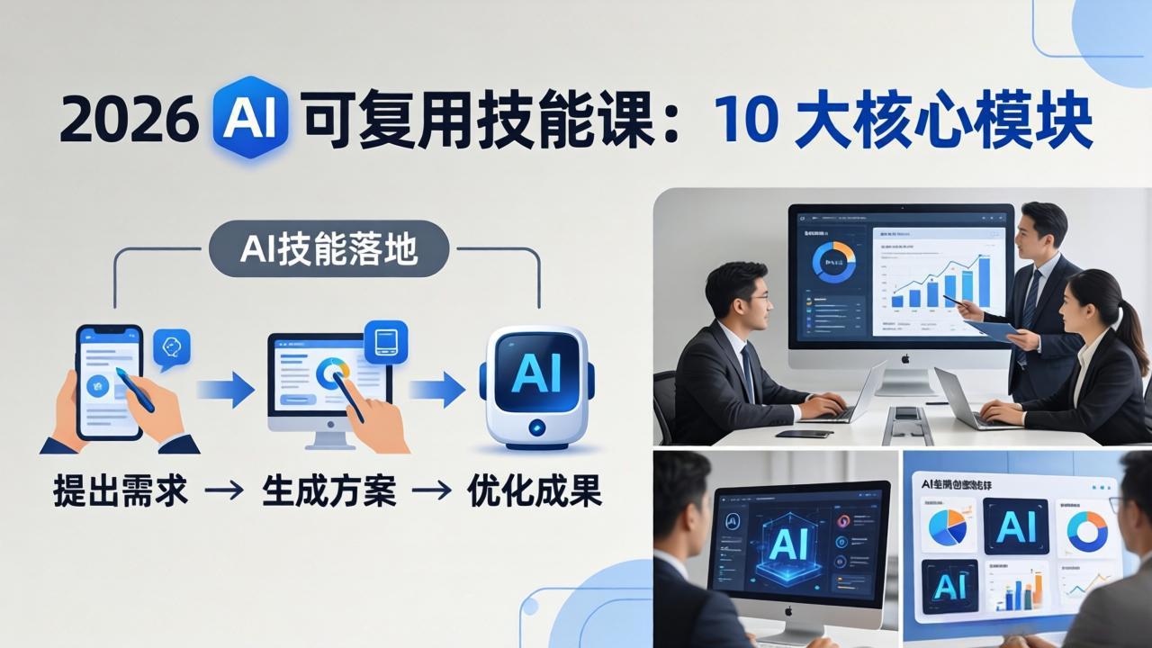 2026AI可复用技能-4月新课：10大核心模块，手把手教你把AI用进工作、产出成果-智云网