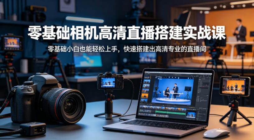 零基础相机高清直播间搭建实战课，小白也能轻松上手，快速搭建出高清专业的直播间-智云网