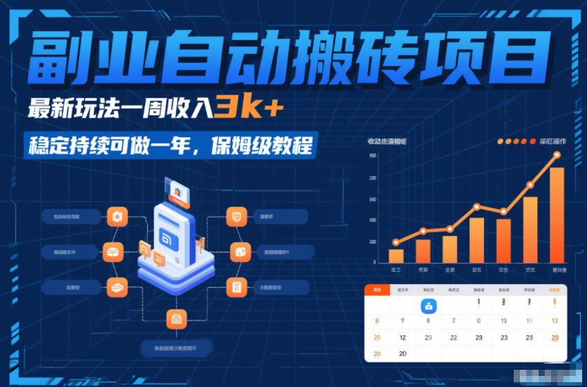 副业自动搬砖项目，最新玩法一周收入3k+，稳定持续可做一年，保姆级教程【揭秘】-智云网