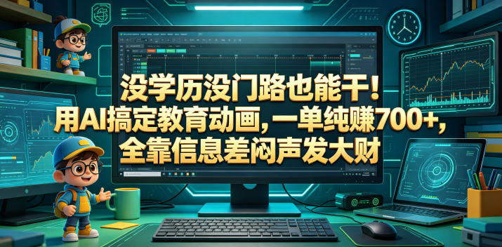 没学历没门路也能干!用AI搞定教育动画,一单纯賺700+,全靠信息差闷声发大财【揭秘】-智云网