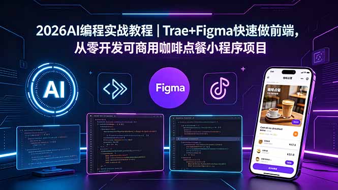 2026AI编程实战教程｜Trae+Figma快速做前端，从零开发可商用咖啡点餐小程序项目-智云网