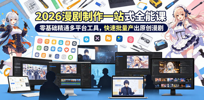 2026 AI漫剧制作一站式全能课，零基础精通多平台工具，快速批量产出原创漫剧-智云网