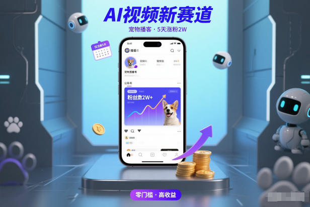 AI视频新赛道，宠物播客仅注册5天涨粉2W，收益非常可观-智云网